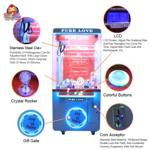 Coin Operated Arcade Claw Crane Machine