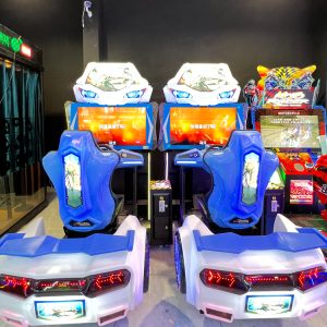 Real exciting racing game console with effective feedback