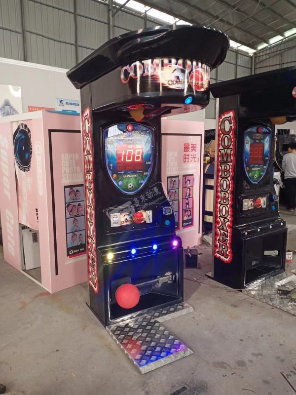 FULL OF FUN Game Street Coin Operated Measure Speed And Strength Arcade Boxing Machine Smart Music Boxing Punch Game Machine