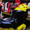 Coin-Operated Racing Motorcycle Arcade Machine with Realistic Controls and Immersive Graphics
