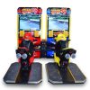 Coin-Operated Racing Motorcycle Arcade Machine with Realistic Controls and Immersive Graphics