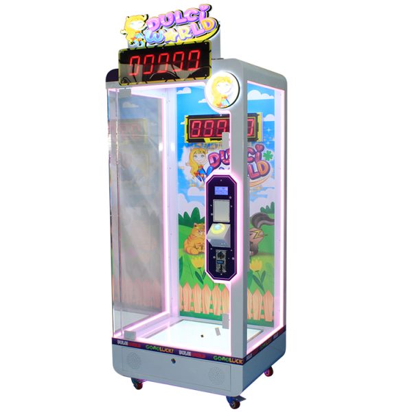 A sleek and modern Lucky 10 Seconds arcade game machine designed for adults. The machine features a digital timer display that counts up in milliseconds, vibrant graphics, and a coin slot for easy operation. Players press a button to stop the timer at exactly 10 seconds to win a prize. Ideal for arcades, amusement parks, and bars.
