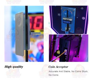 A sleek and modern Lucky 10 Seconds arcade game machine designed for adults. The machine features a digital timer display that counts up in milliseconds, vibrant graphics, and a coin slot for easy operation. Players press a button to stop the timer at exactly 10 seconds to win a prize. Ideal for arcades, amusement parks, and bars.