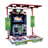 A vibrant and colorful arcade dance machine featuring LED lights, a digital display, and multiple dance pads. Designed for interactive gameplay, players follow on-screen prompts to dance to various songs. Ideal for arcades, amusement parks, and family entertainment centers.