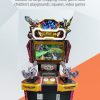 A colorful coin-operated Storm Gunner children's shooting game machine designed for kids. The machine features vibrant graphics, child-friendly controls, and targets for safe shooting fun. Ideal for arcades, amusement parks, and family entertainment centers, it offers an exciting shooting experience for young players.