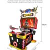 A colorful coin-operated Storm Gunner children's shooting game machine designed for kids. The machine features vibrant graphics, child-friendly controls, and targets for safe shooting fun. Ideal for arcades, amusement parks, and family entertainment centers, it offers an exciting shooting experience for young players.