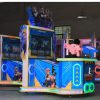 A colorful coin-operated children's shooting arcade machine designed for young players. The machine features vibrant graphics, child-friendly controls, and interactive targets for safe shooting fun. Ideal for arcades, amusement parks, and family entertainment centers, it provides an exciting and engaging shooting experience for kids.