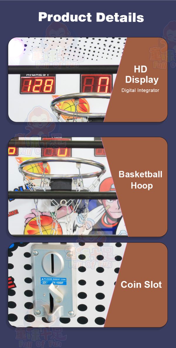 Coin Operated Indoor Electric Basketball Shooting Arcade Game Machine