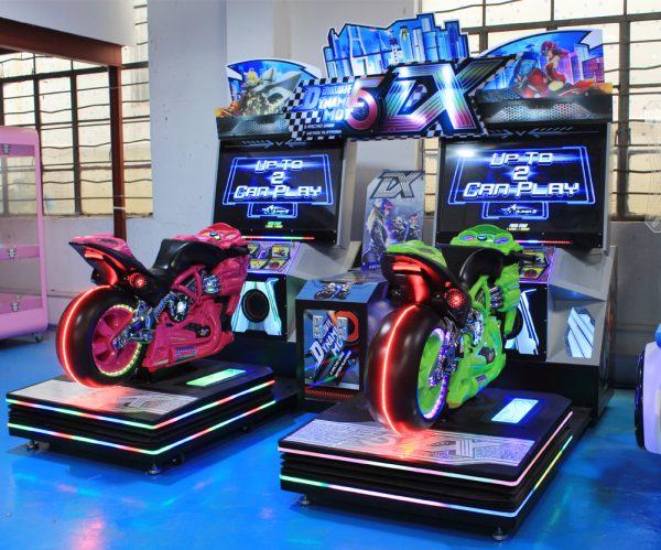 A dynamic and exciting coin-operated Two-Player Motorcycle Racing Game Machine designed for players of all ages. The machine features realistic graphics and sound effects, offering an immersive racing experience. Perfect for arcades and entertainment centers.
