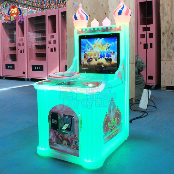 A colorful coin-operated children's game machine shaped like a castle. This series includes shooting, fishing, and racing games with vibrant graphics and child-friendly controls. Ideal for arcades, amusement parks, and family entertainment centers, it offers magical and engaging experiences for young players.