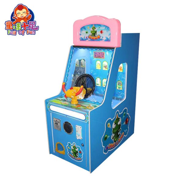 A colorful coin-operated Dinosaur Paradise Children's Ball Shooting Game designed for kids. The machine features vibrant dinosaur graphics, a user-friendly interface, and interactive ball shooting gameplay. Ideal for arcades, family entertainment centers, and playrooms, it offers a fun and engaging experience for young players.