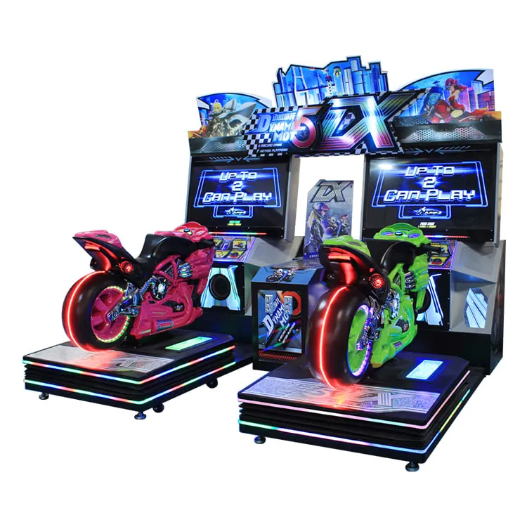 A dynamic and exciting coin-operated Two-Player Motorcycle Racing Game Machine designed for players of all ages. The machine features realistic graphics and sound effects, offering an immersive racing experience. Perfect for arcades and entertainment centers.