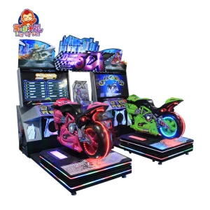 A dynamic and exciting coin-operated Two-Player Motorcycle Racing Game Machine designed for players of all ages. The machine features realistic graphics and sound effects, offering an immersive racing experience. Perfect for arcades and entertainment centers.