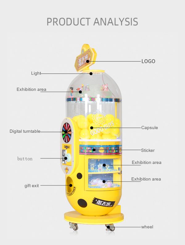 Gashapon Ball Gift Game Machine Gashapon Vending Gashapon Capsule Toys Machine Black - Image 6