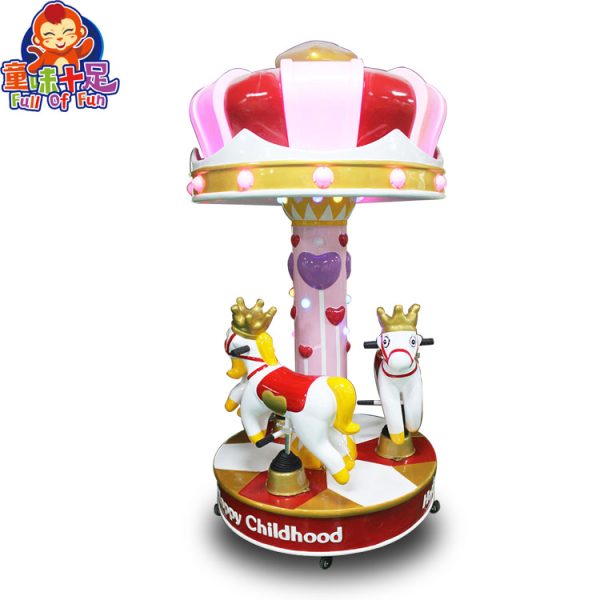 A vibrant and enchanting Children's Carousel Ride featuring colorful lights and playful designs. Ideal for amusement parks, playgrounds, and entertainment centers, this carousel provides magical experiences and joy for young children.