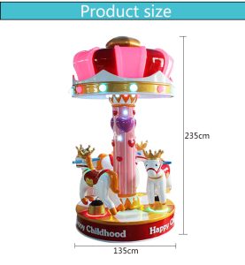 A vibrant and enchanting Children's Carousel Ride featuring colorful lights and playful designs. Ideal for amusement parks, playgrounds, and entertainment centers, this carousel provides magical experiences and joy for young children.