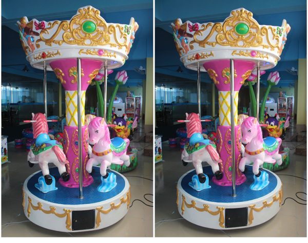 A vibrant and enchanting Children's Carousel Ride featuring colorful lights and playful designs. Ideal for amusement parks, playgrounds, and entertainment centers, this carousel provides magical experiences and joy for young children.