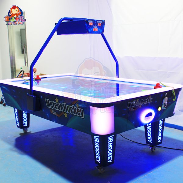 A captivating Shooting Star Air Hockey Game Machine with a meteor-themed design, colorful lights, and fast-paced gameplay, perfect for arcades and entertainment centers. Suitable for both kids and adults.