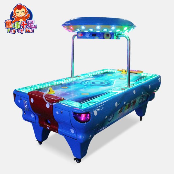 A stunning Cosmic Air Hockey Game Machine with a breathtaking galaxy-themed design, colorful lights, and fast-paced gameplay, perfect for arcades and entertainment centers. Suitable for both kids and adults.