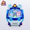 Colorful submarine kiddie ride designed for children, featuring vibrant colors and playful marine-themed graphics.