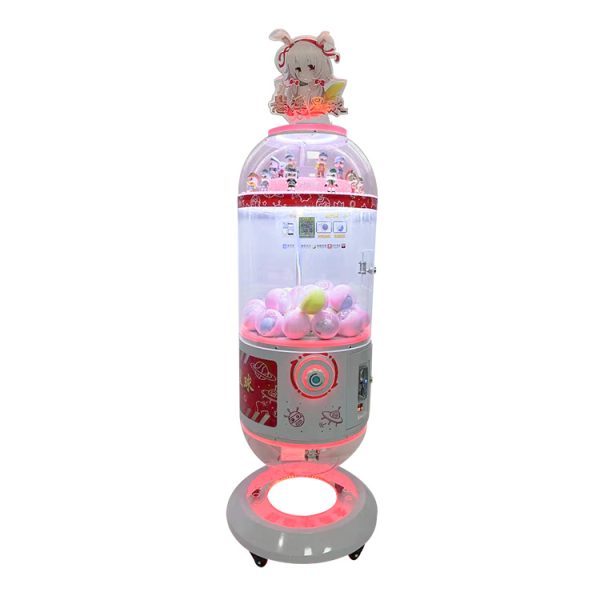 A floating capsule machine designed for dispensing toy capsules, featuring a colorful and engaging design suitable for kids.