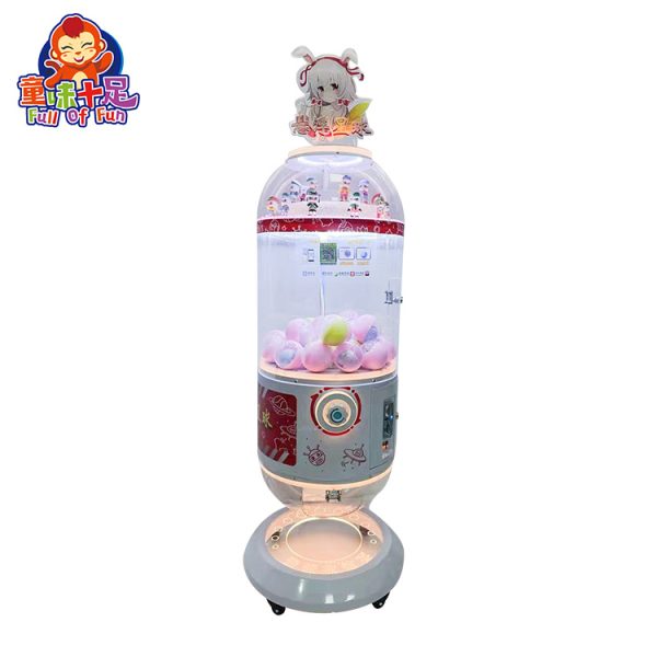 A floating capsule machine designed for dispensing toy capsules, featuring a colorful and engaging design suitable for kids.