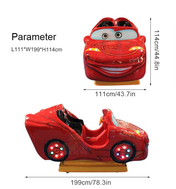 Large children’s car kiddie ride for amusement parks