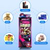 Deluxe Claw Machine with LED lights and plush toys as prizes.