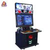 Street fighting arcade machine with joystick controls and vibrant gameplay display.