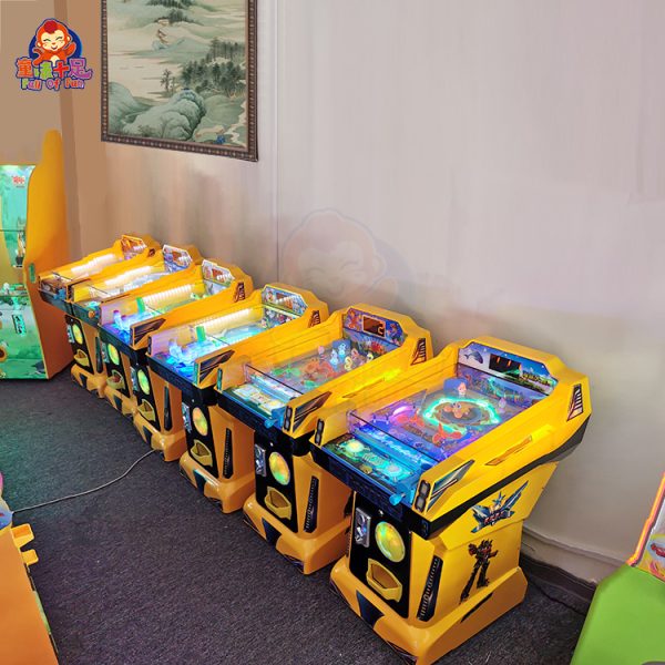 Children's real marble machine game with colorful marbles and a vibrant design.