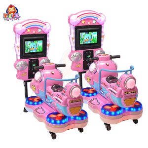 Motocicletta per bambini con design colorato e divertenti effetti sonori.