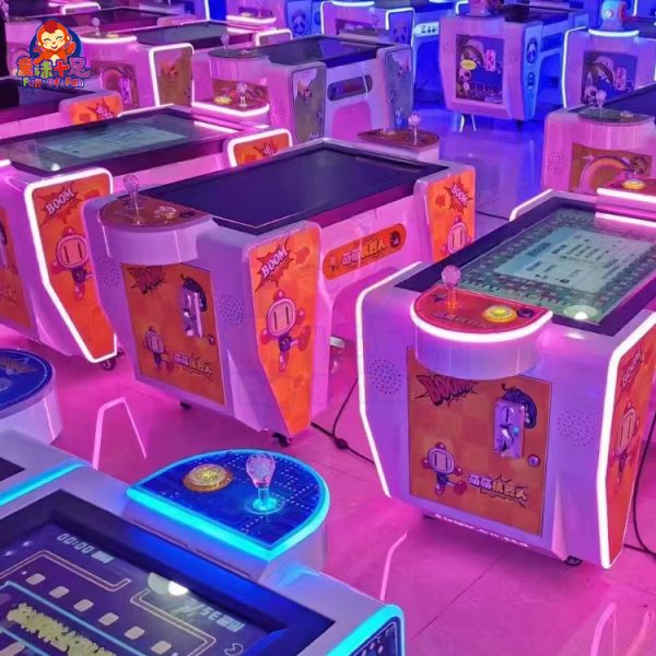 Two-player snake arcade game machine with vibrant graphics.