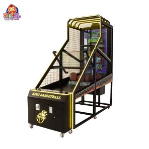 Coin-operated adult basketball machine with deluxe design and digital scoring display.