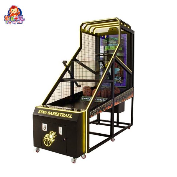 Coin-operated adult basketball machine with deluxe design and digital scoring display.