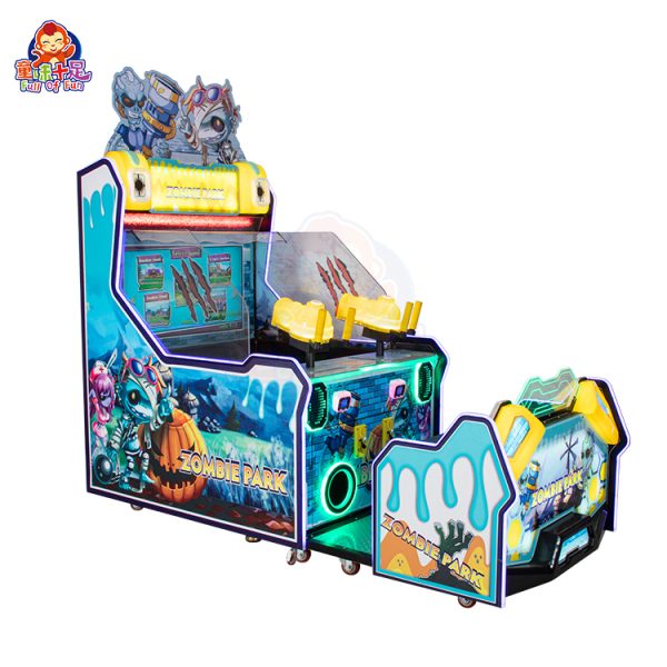 Children's two-player water shooting game machine with fun targets.