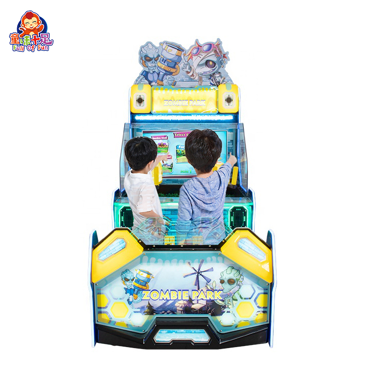 Children's two-player water shooting game machine with fun targets.