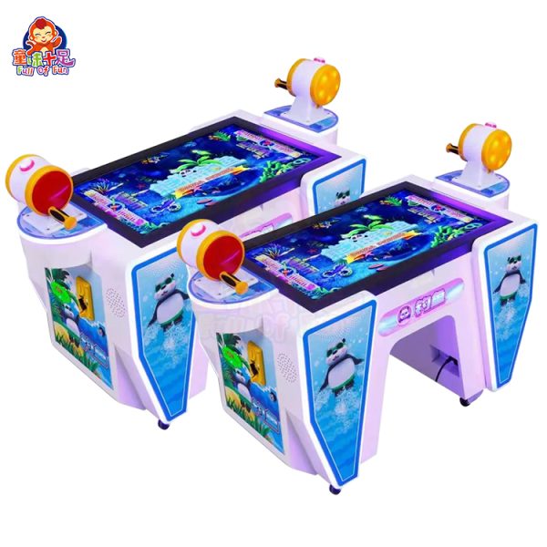 Kids playing a dual-player video soccer game.
