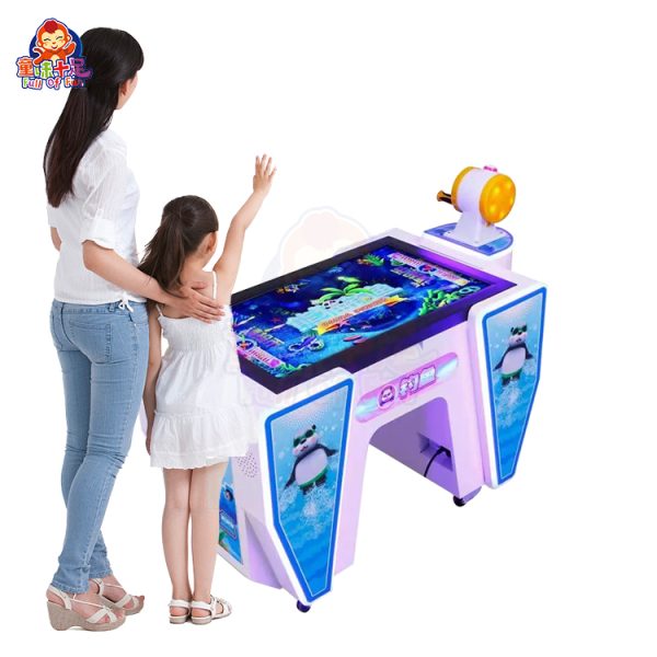 Kids playing a dual-player video soccer game.