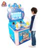 Machine de jeu de pêche à pièces pour deux joueurs, avec des thèmes sous-marins éclatants et des cannes à pêche ludiques.