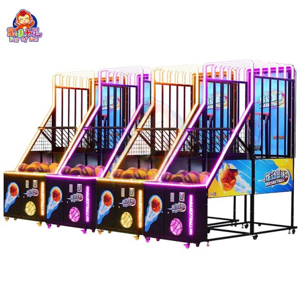 Deluxe arcade basketball machine with LED lights and multiple game modes.