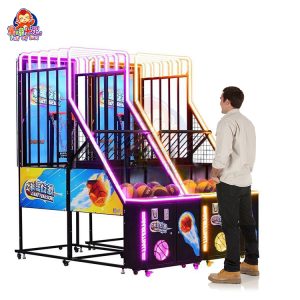 Indoor Basketball Arcade Game with LED lights and multiple game modes.