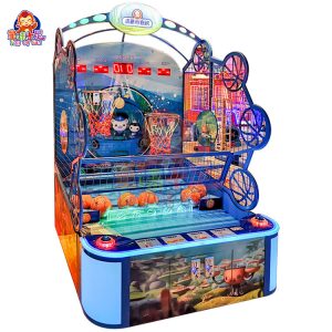 Arcade-Basketballautomat für Kinder, zwei Spieler, mit LED-Beleuchtung und unterhaltsamem Gameplay.
