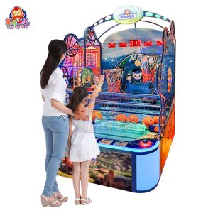 LEDライトと楽しいゲームプレイを備えた、子供向け2人用アーケードバスケットボールマシン。