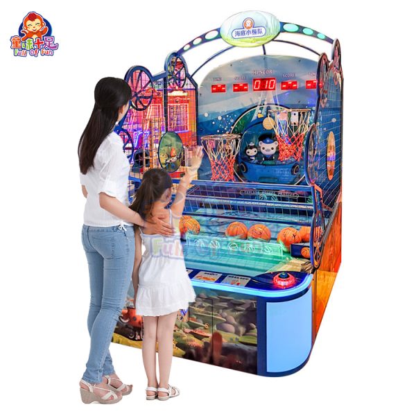 Kids' two-player arcade basketball machine with LED lights and fun gameplay.