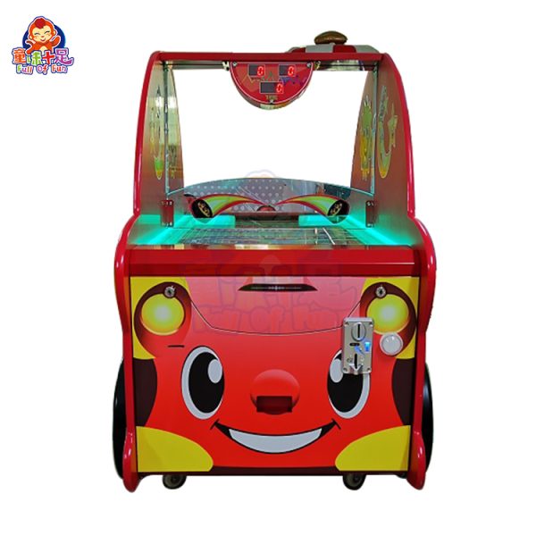 Children’s air hockey table with colorful graphics and two-player setup.