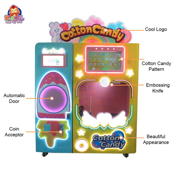 Large commercial cotton candy machine with stainless-steel bowl, perfect for events and fairs.