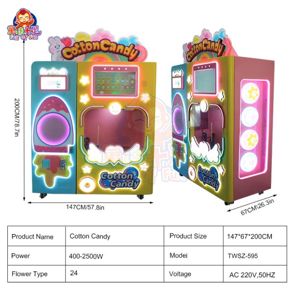 Large commercial cotton candy machine with stainless-steel bowl, perfect for events and fairs.