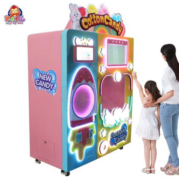 Large commercial cotton candy machine with stainless-steel bowl, perfect for events and fairs.