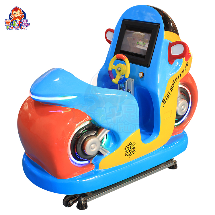 Motocicletta per bambini con colori vivaci, dettagli realistici e movimento divertente.