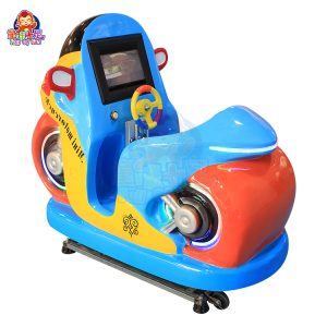 Motocicletta per bambini con colori vivaci, dettagli realistici e movimento divertente.